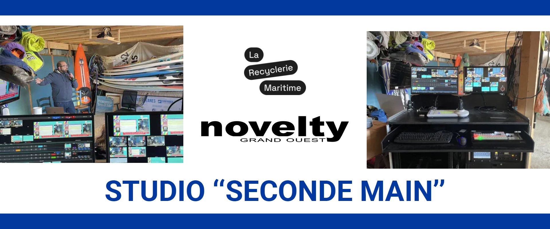 Alternative text - Novelty Grand-Ouest soutient La Recyclerie Maritime dans la création de son Studio Seconde Main.